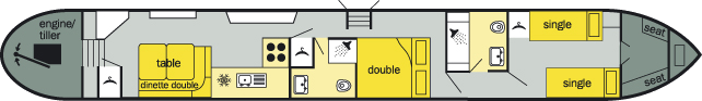 The layout of The Sandpiper Class canal boat